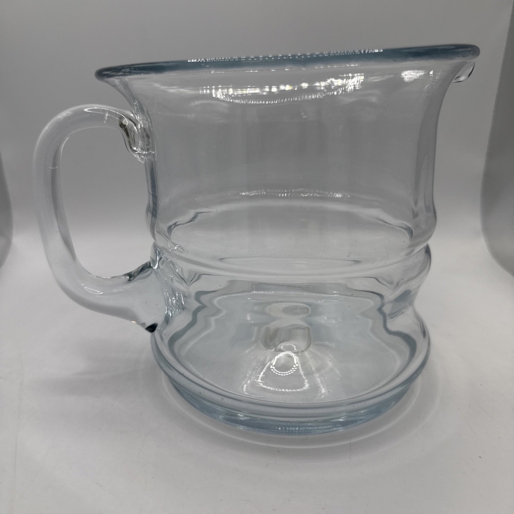 Handblown Colony Heavy Glass Pitcher 5 3/4" Tall x 6" Across